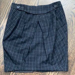 Mint wool plaid bubble skirt